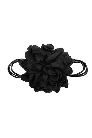 Necklace large flower - black h5 