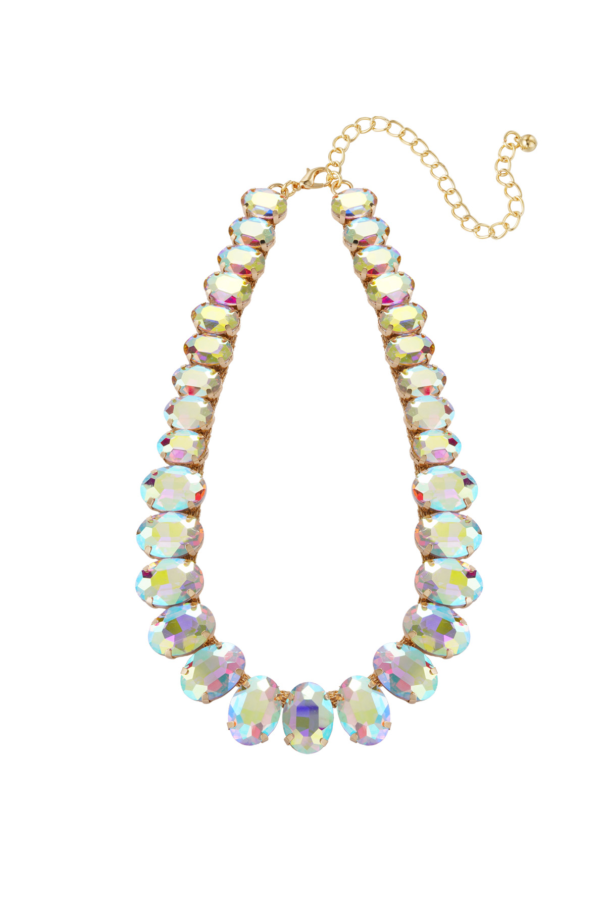 Halskette große ovale Perlen - weiß h5 