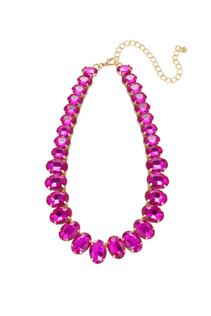 Necklace large oval beads - pink h5 