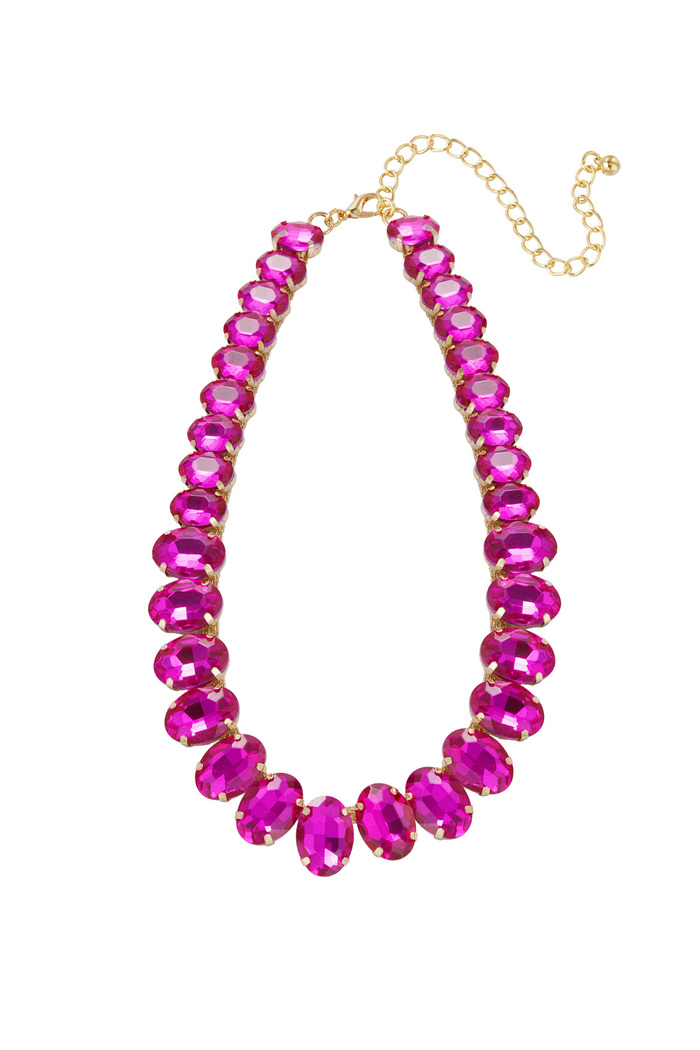 Collier grosses perles ovales - rose 