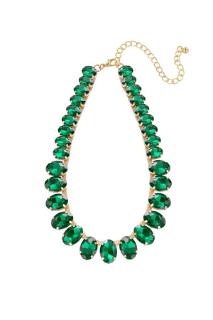 Collier grosses perles ovales - vert h5 