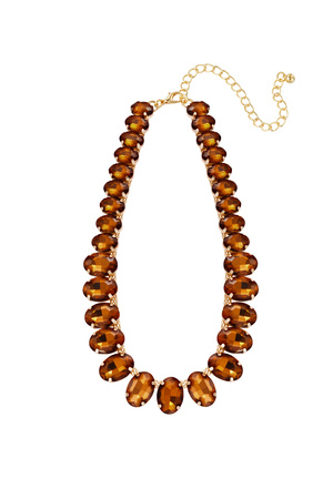 Collier grosses perles ovales - marron h5 