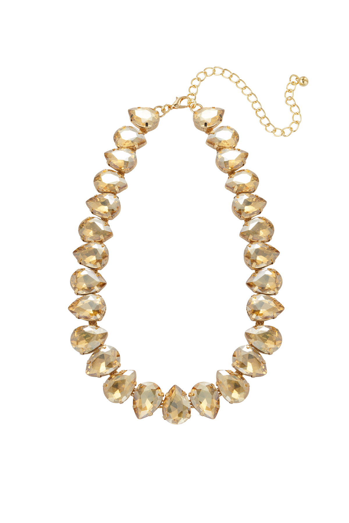 Necklace large beads - champagne