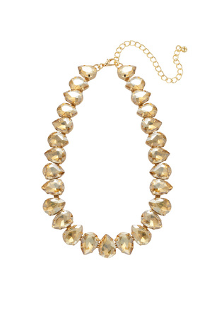 Halskette große Perlen - Champagner h5 