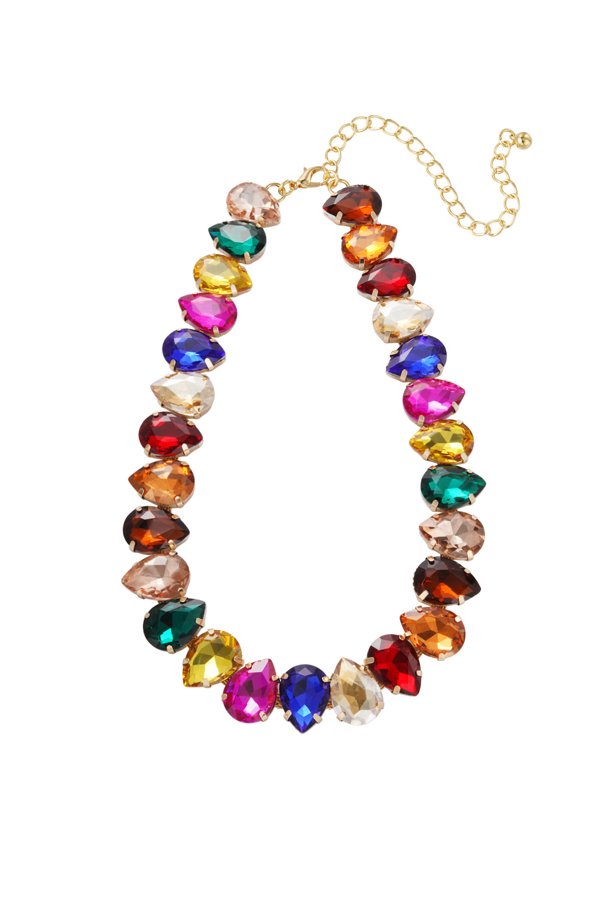 Necklace large beads - multi h5 