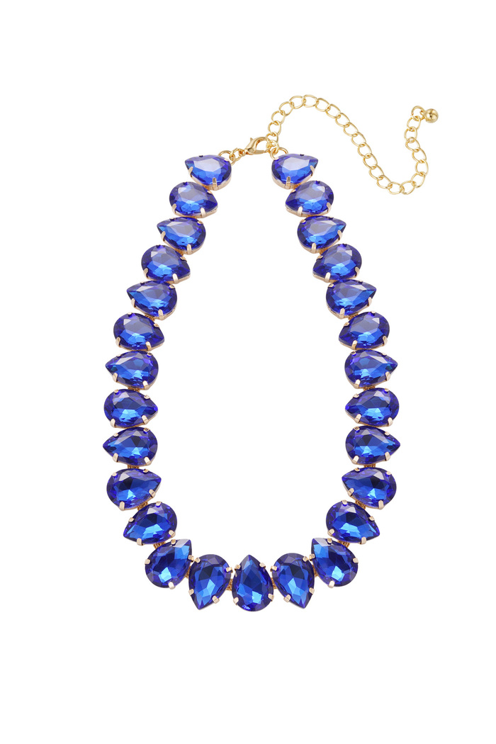 Halskette große Perlen - blau 