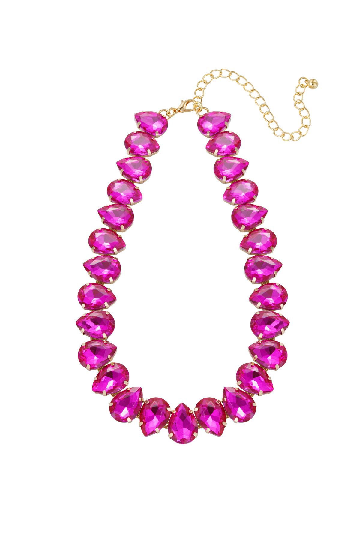 Necklace large beads - fuchsia