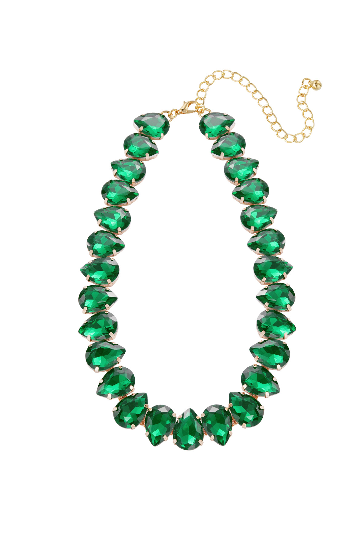 Necklace large beads - green