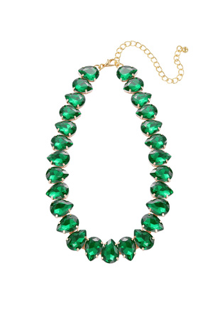 Necklace large beads - green h5 