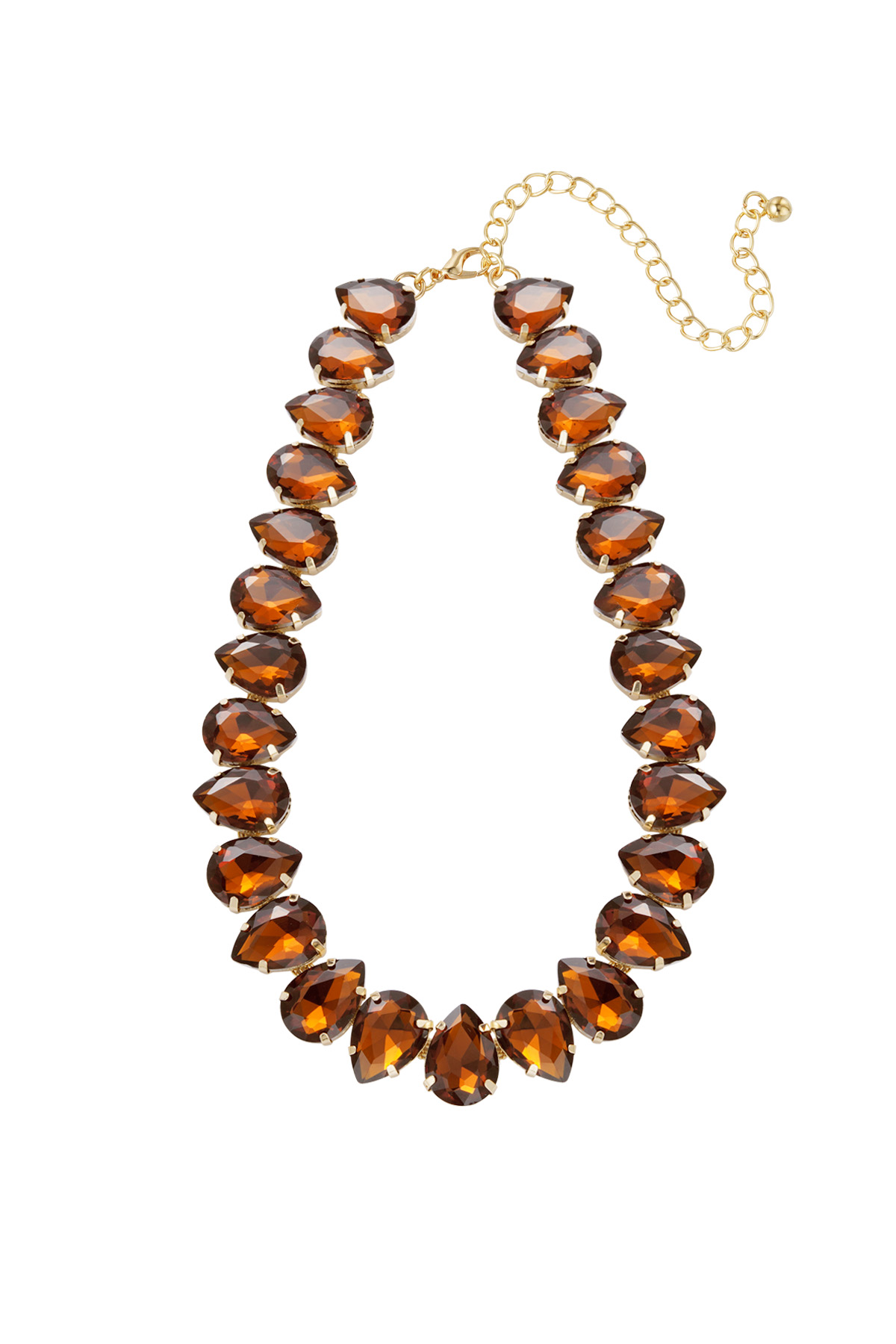 Necklace large beads - brown h5 