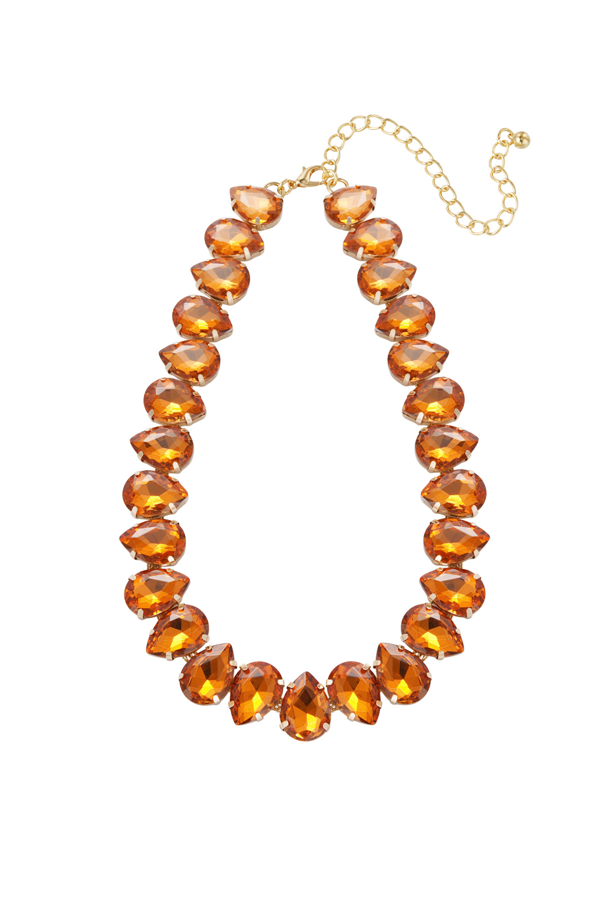 Necklace large beads - orange