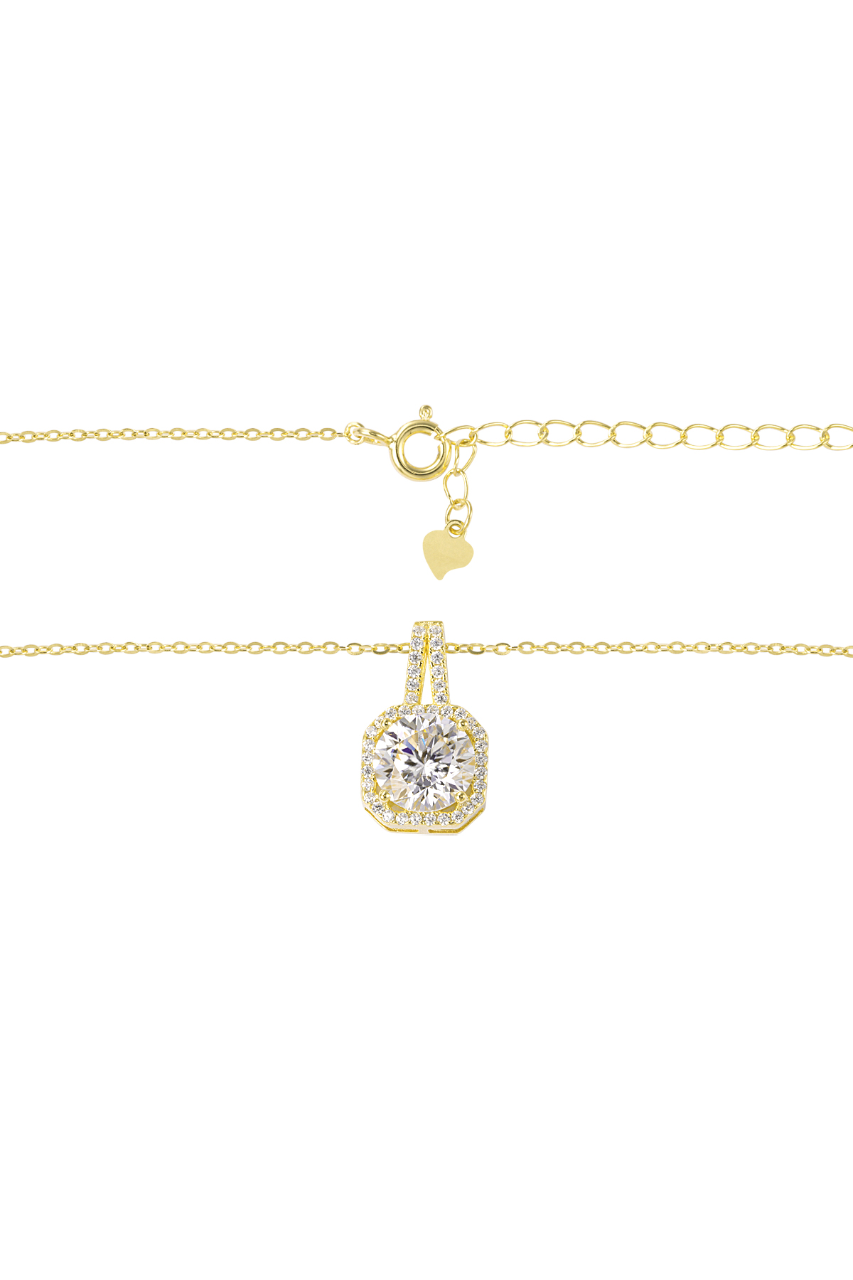 Halskette mit quadratischem Stein – Gold h5 Bild6