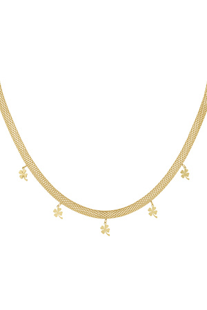 Necklace robust with clovers - gold h5 