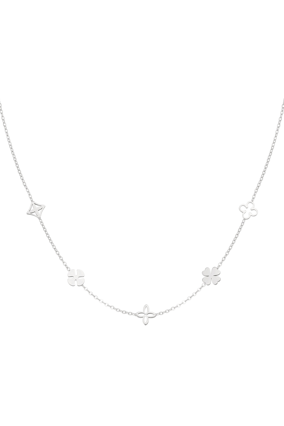 Flower power necklace - silver h5 