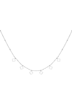 Halskette 6 Kleeblätter - Silber h5 