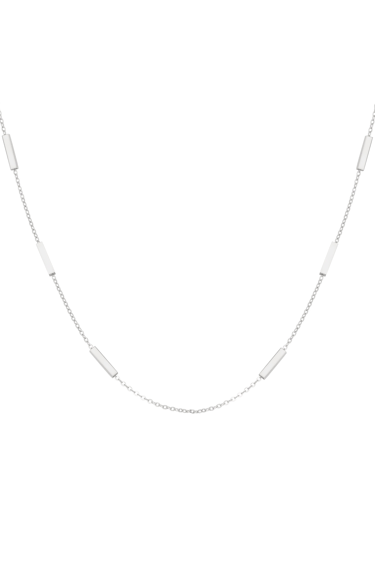 Halskette mit Röhrenanhängern – Silber