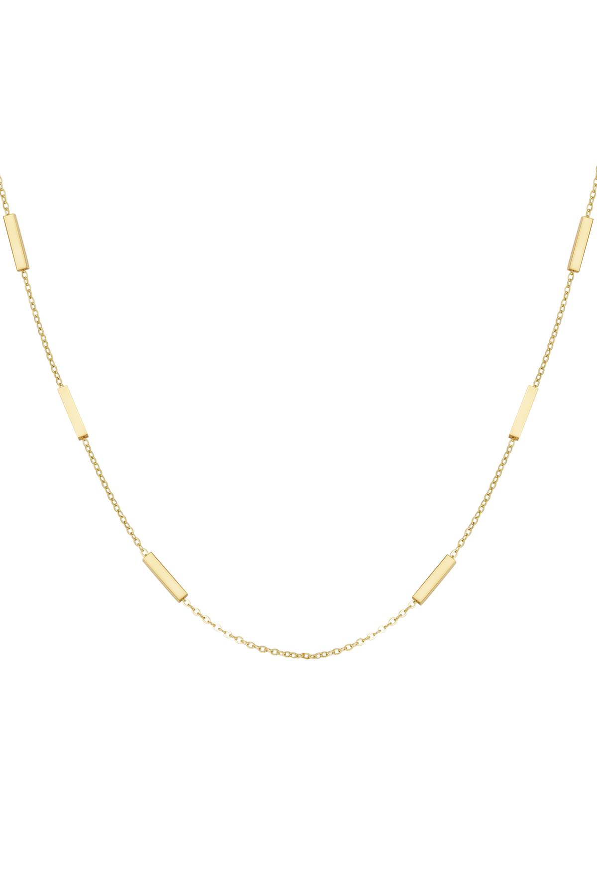 Halskette mit Röhrenanhängern – Gold