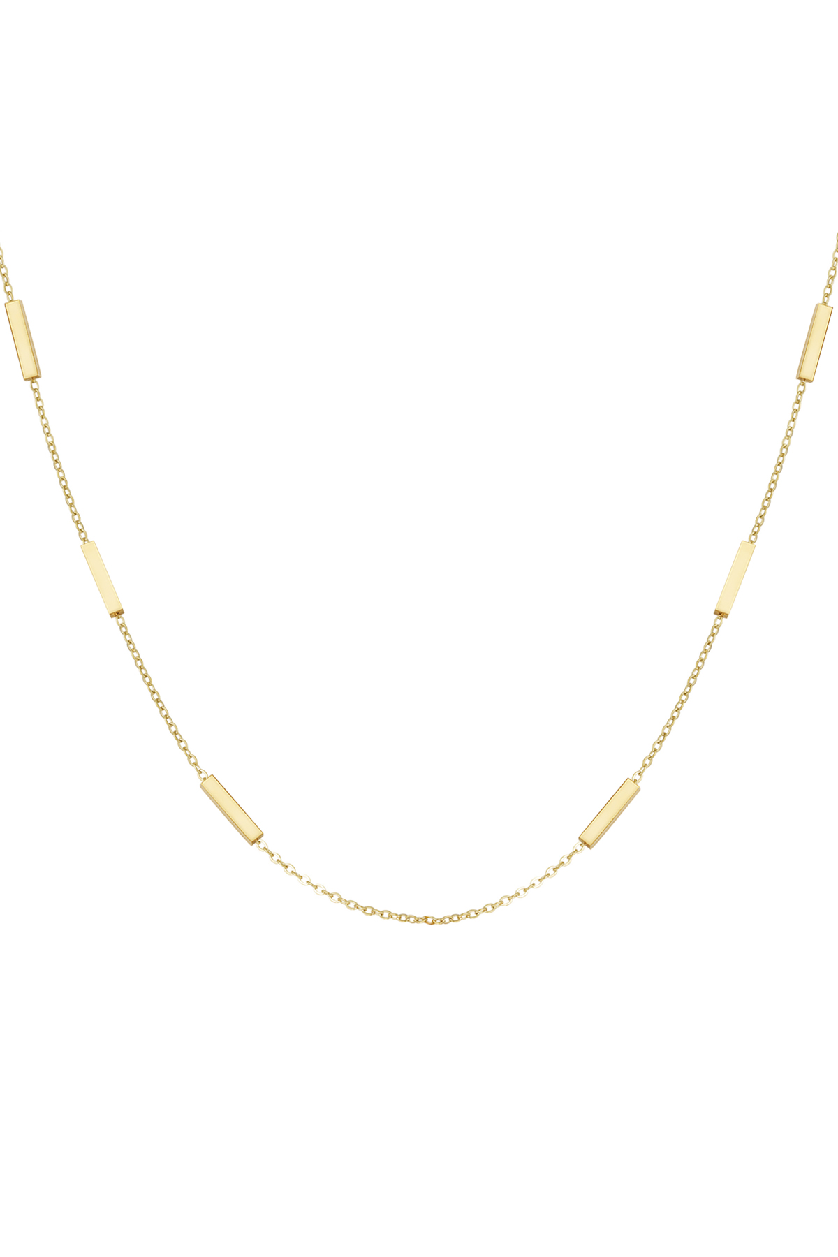 Ketting tube bedels - Goud kleur