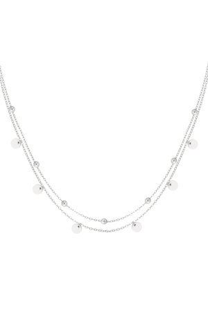 Necklace balls and circles - silver h5 