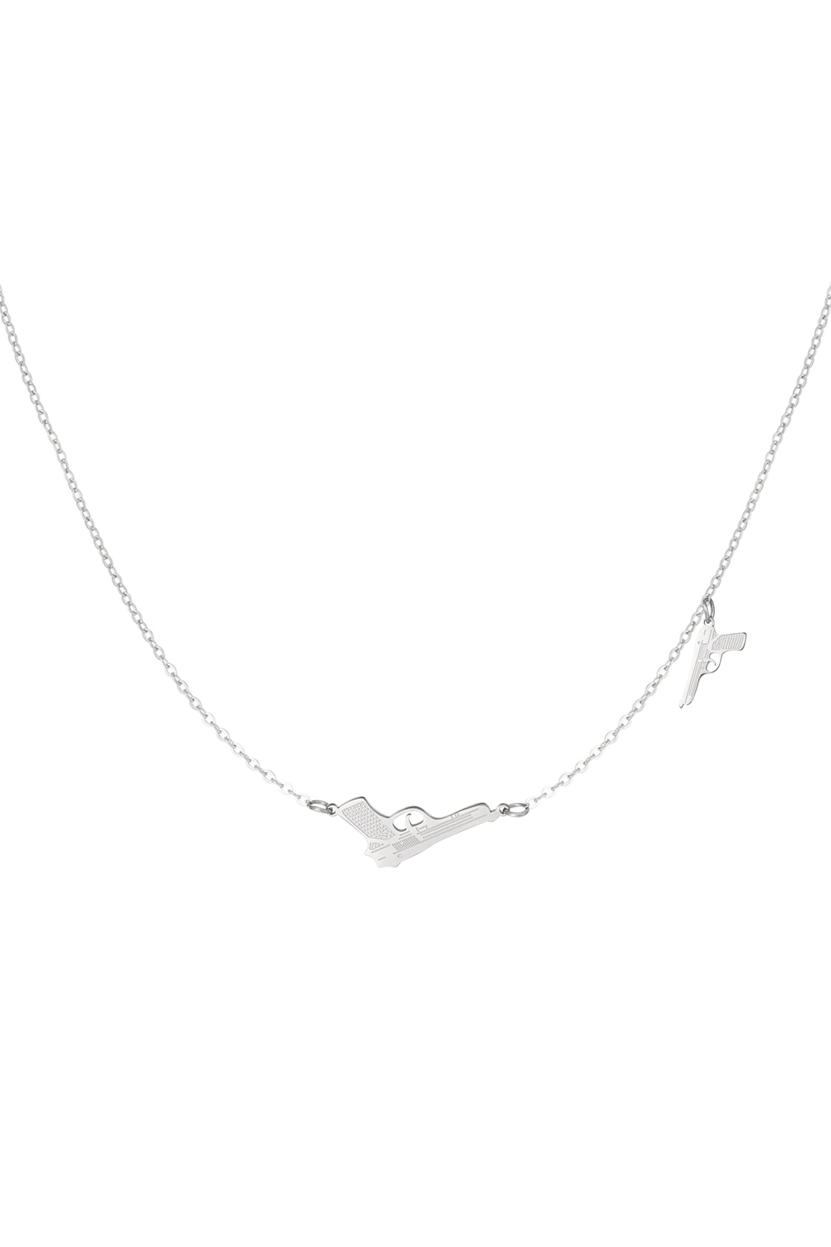 Collana 2 pistole - argento h5 