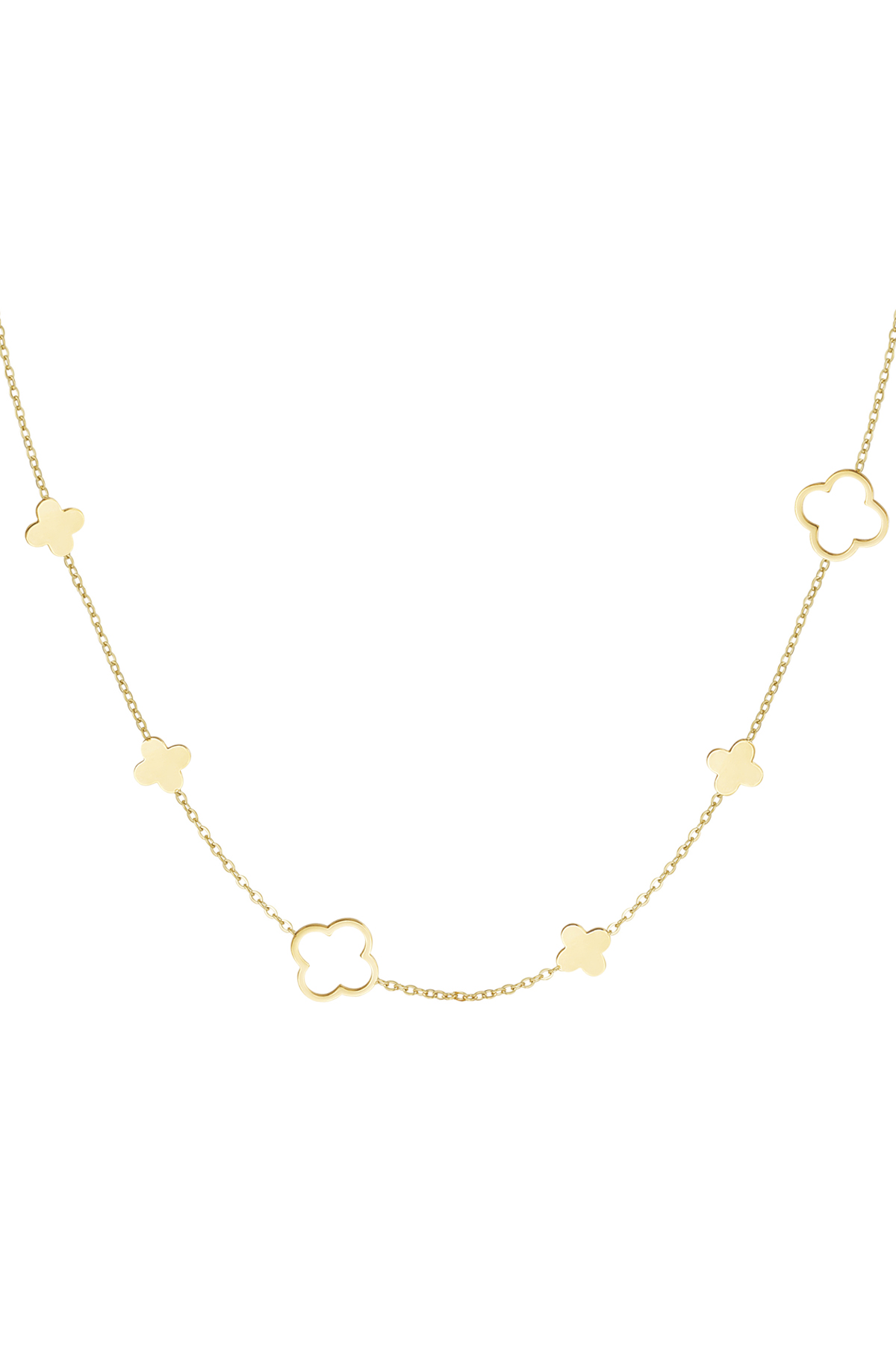 Necklace different clovers - Gold color