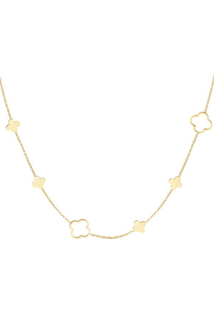 Necklace different clovers - gold h5 