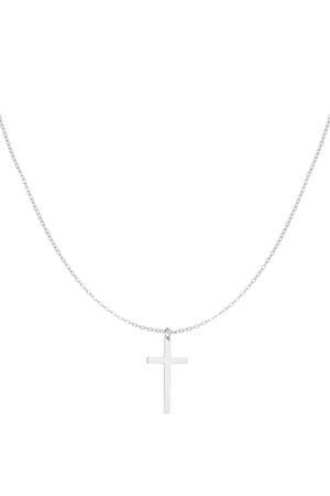 Necklace cross charm - silver h5 