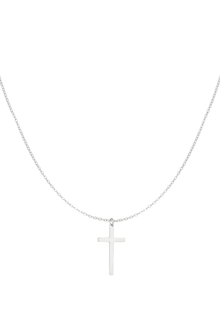 Necklace cross charm - silver 