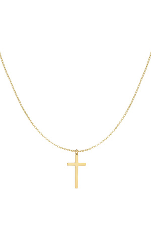 Necklace cross charm - gold h5 