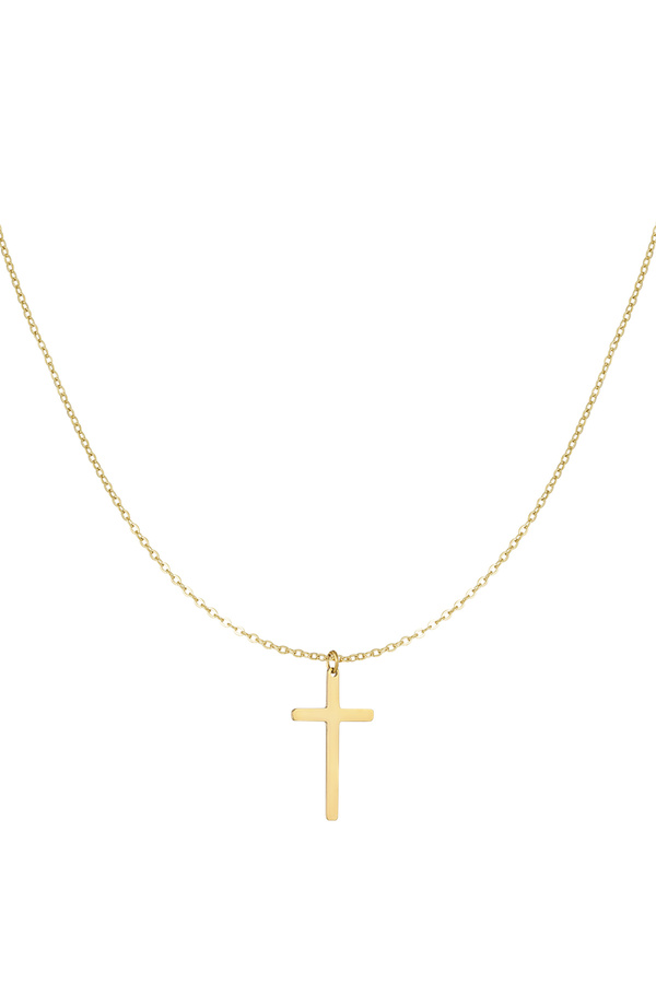 Collier breloque croix - or