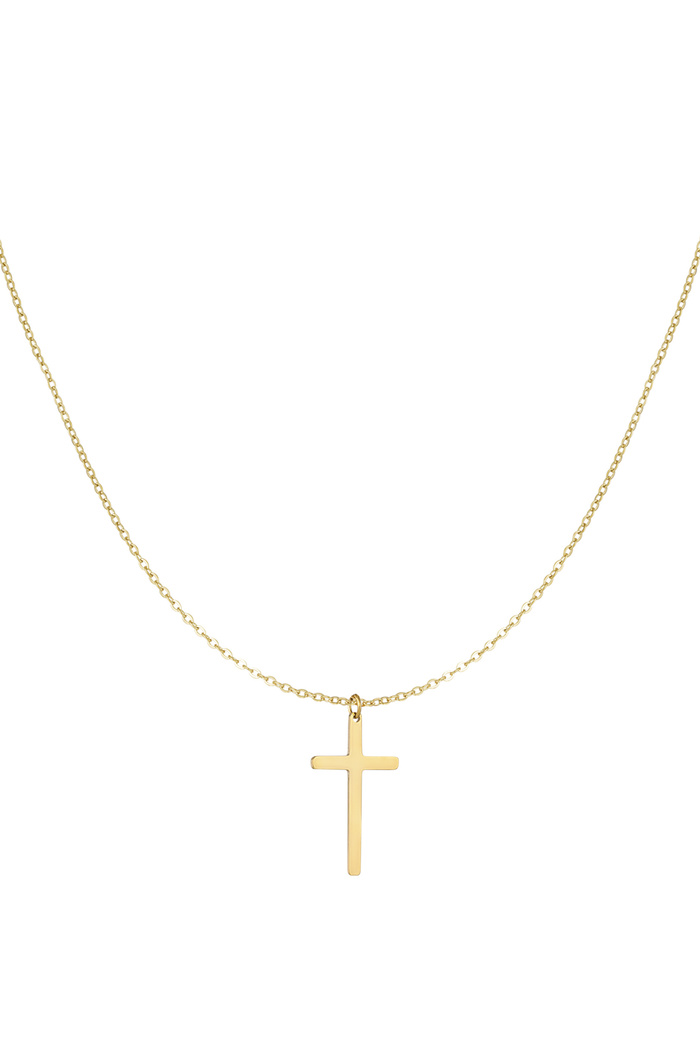 Collier breloque croix - or 