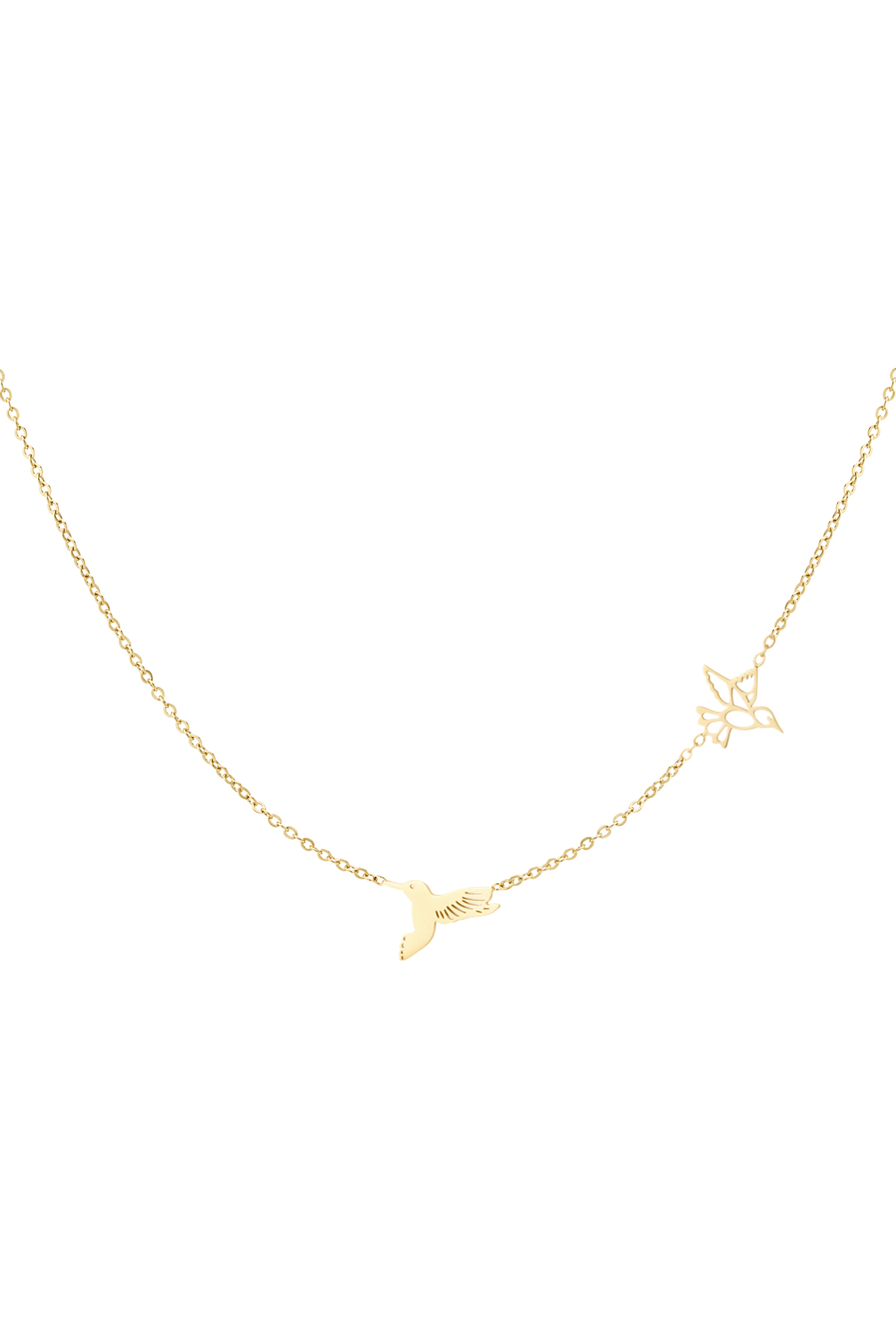 Necklace 2 birds - gold h5 