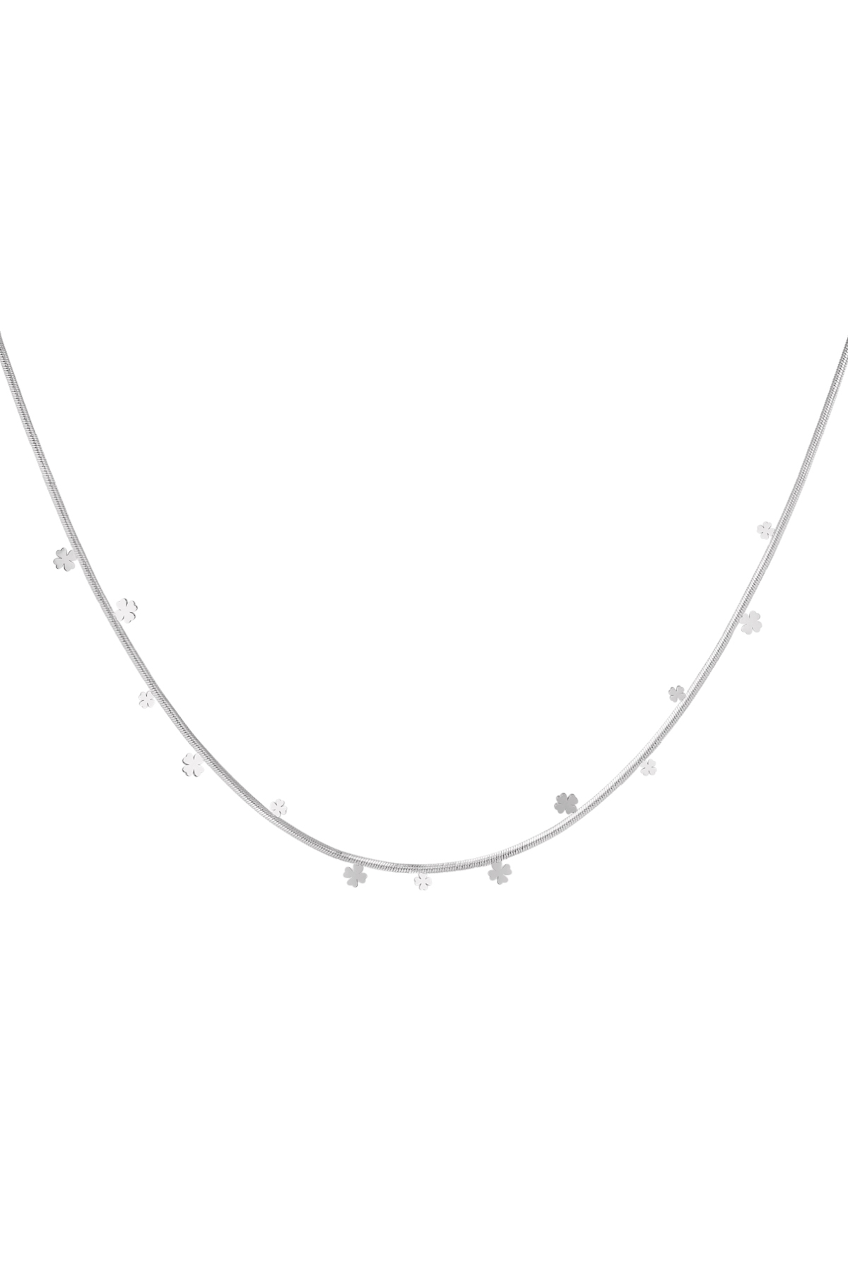 Collar de fiesta trébol - plata h5 