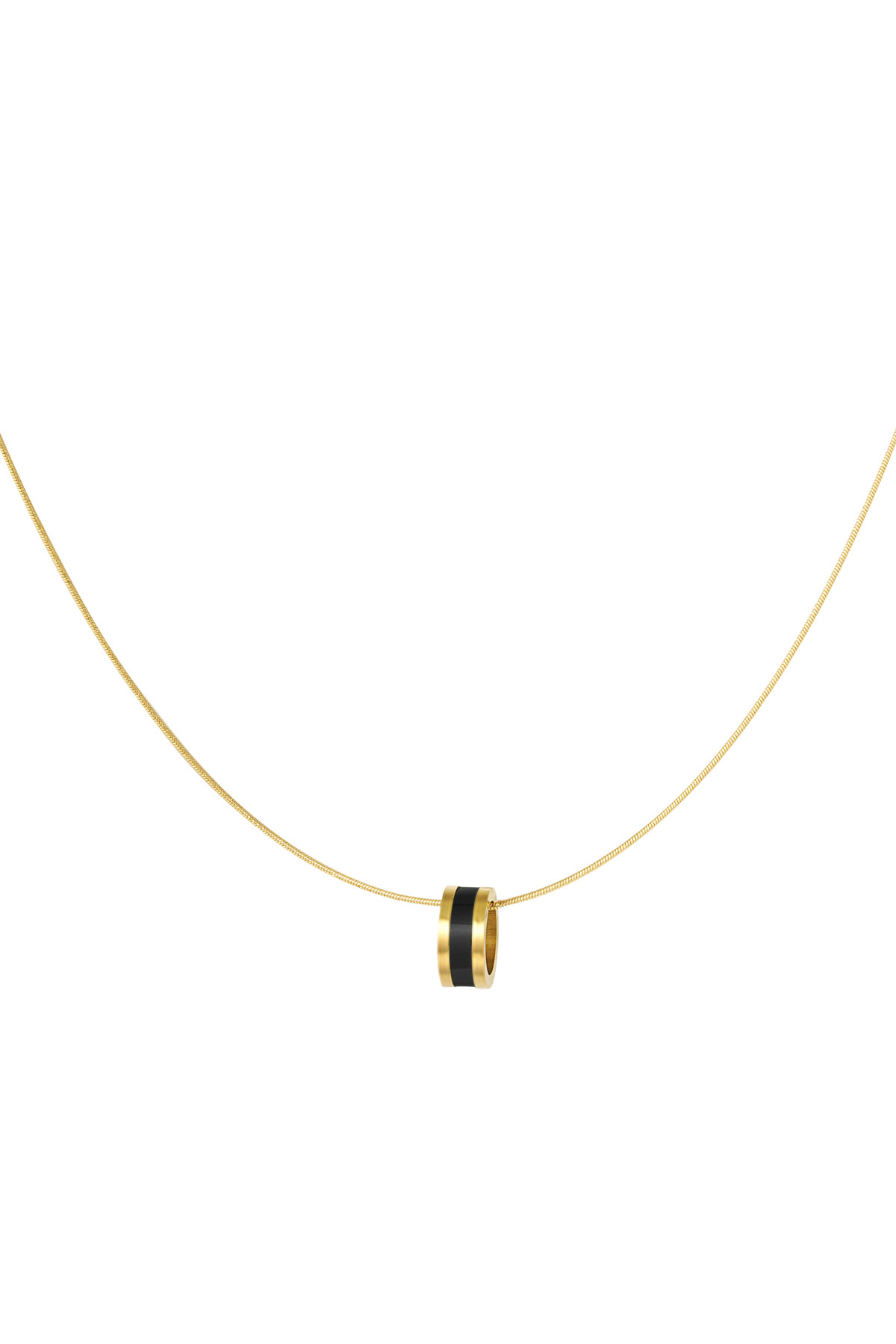 Necklace colored charm - gold/black