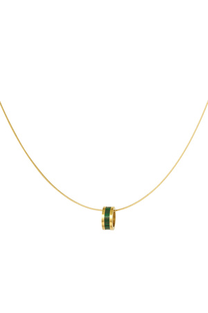 Halskette mit farbigem Anhänger – gold/grün h5 
