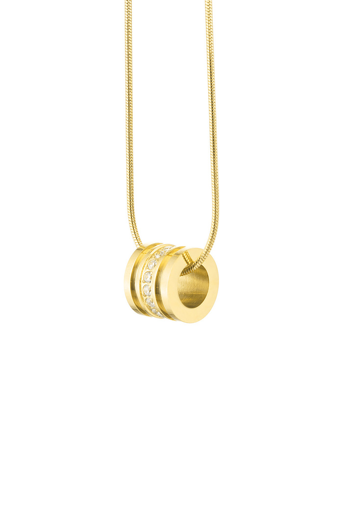 Halskette mit rundem Anhänger – Gold Bild5