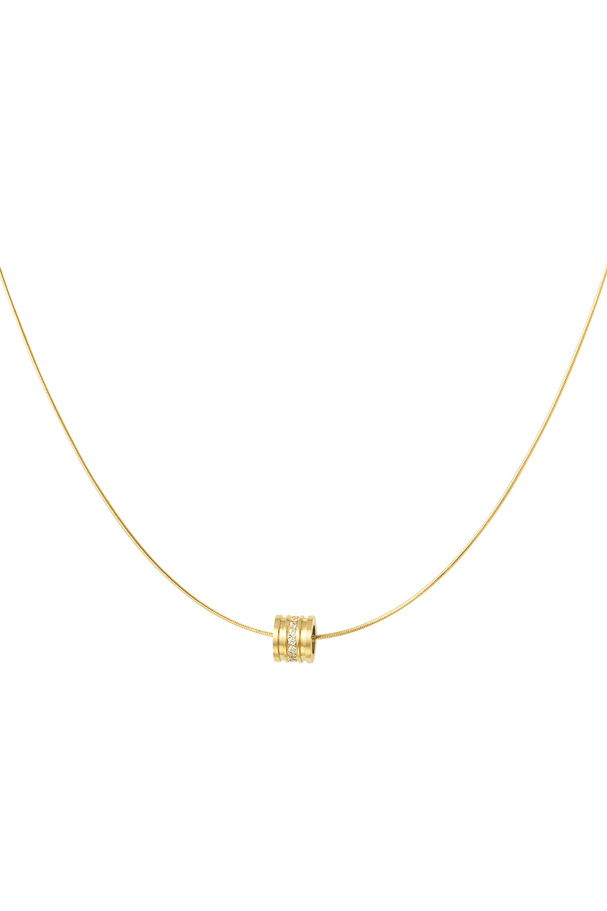 Halskette mit rundem Anhänger – Gold