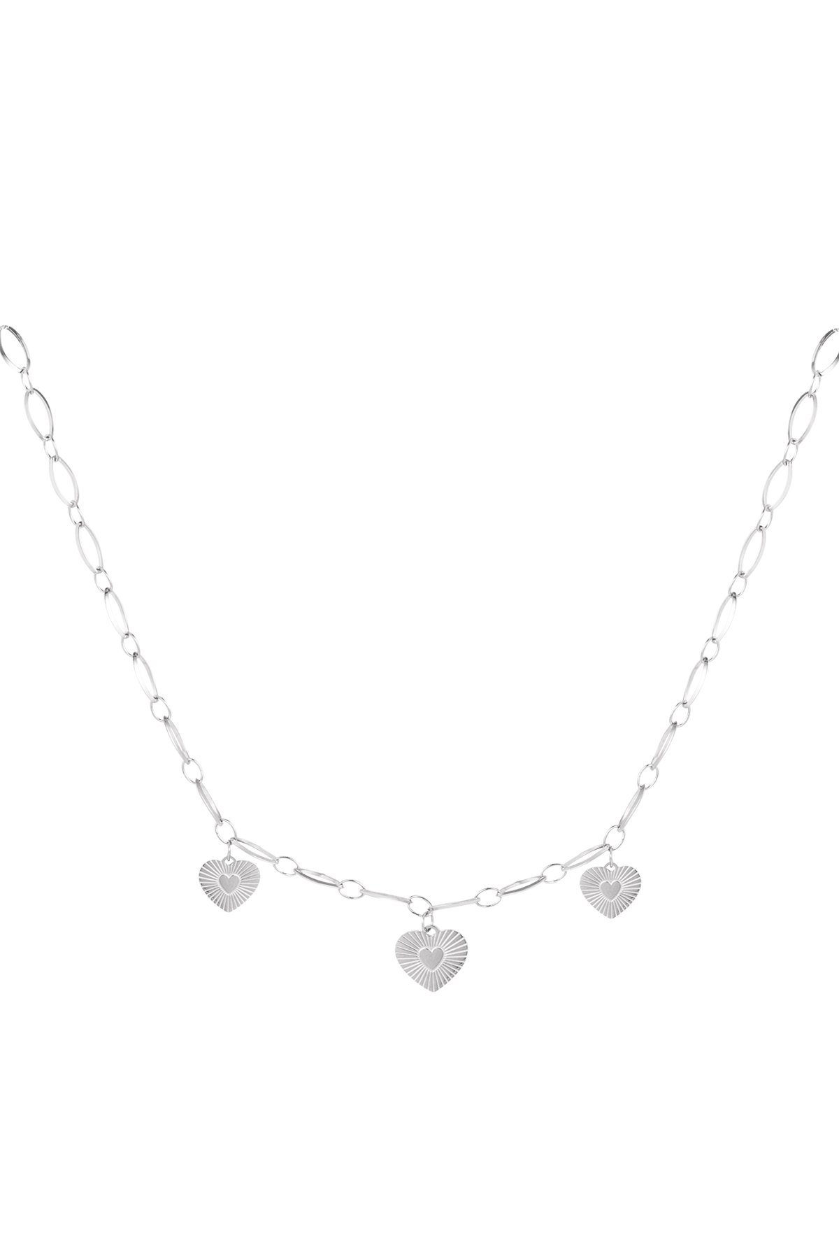 Necklace three hearts coins - silver h5 