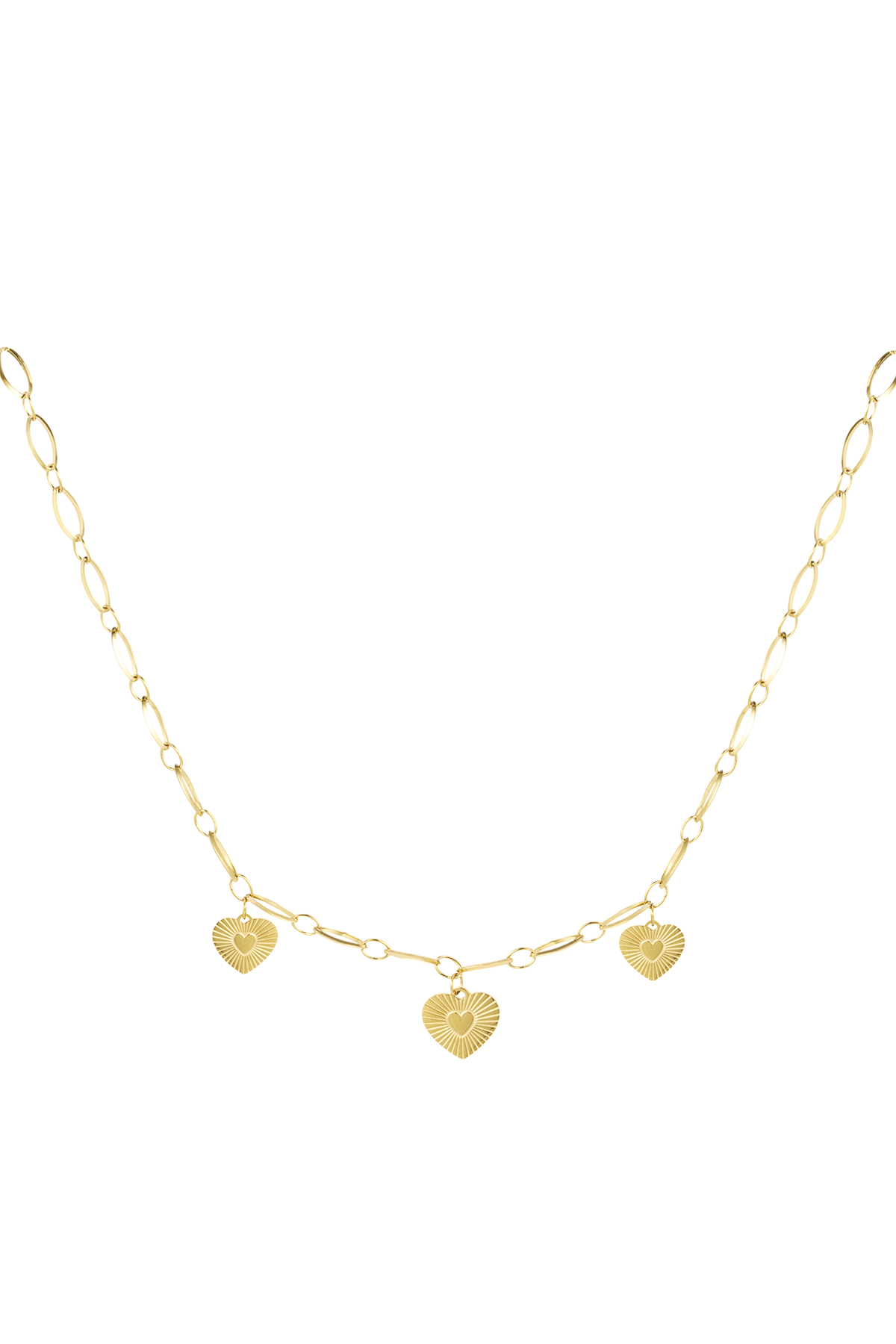Necklace three hearts coins - gold 