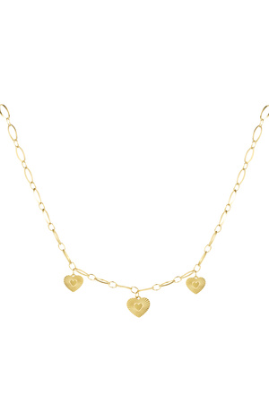 Necklace three hearts coins - gold h5 