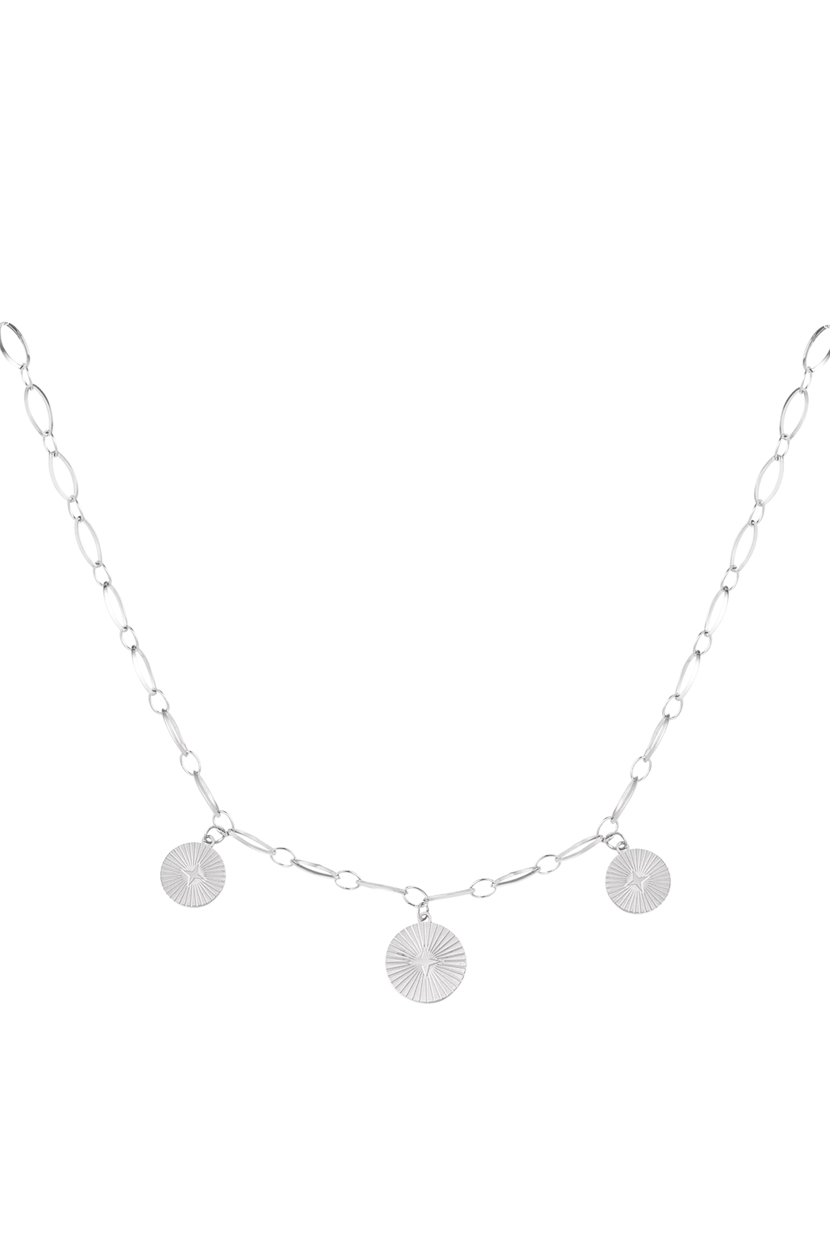 Necklace three coins - Silver Color color 2