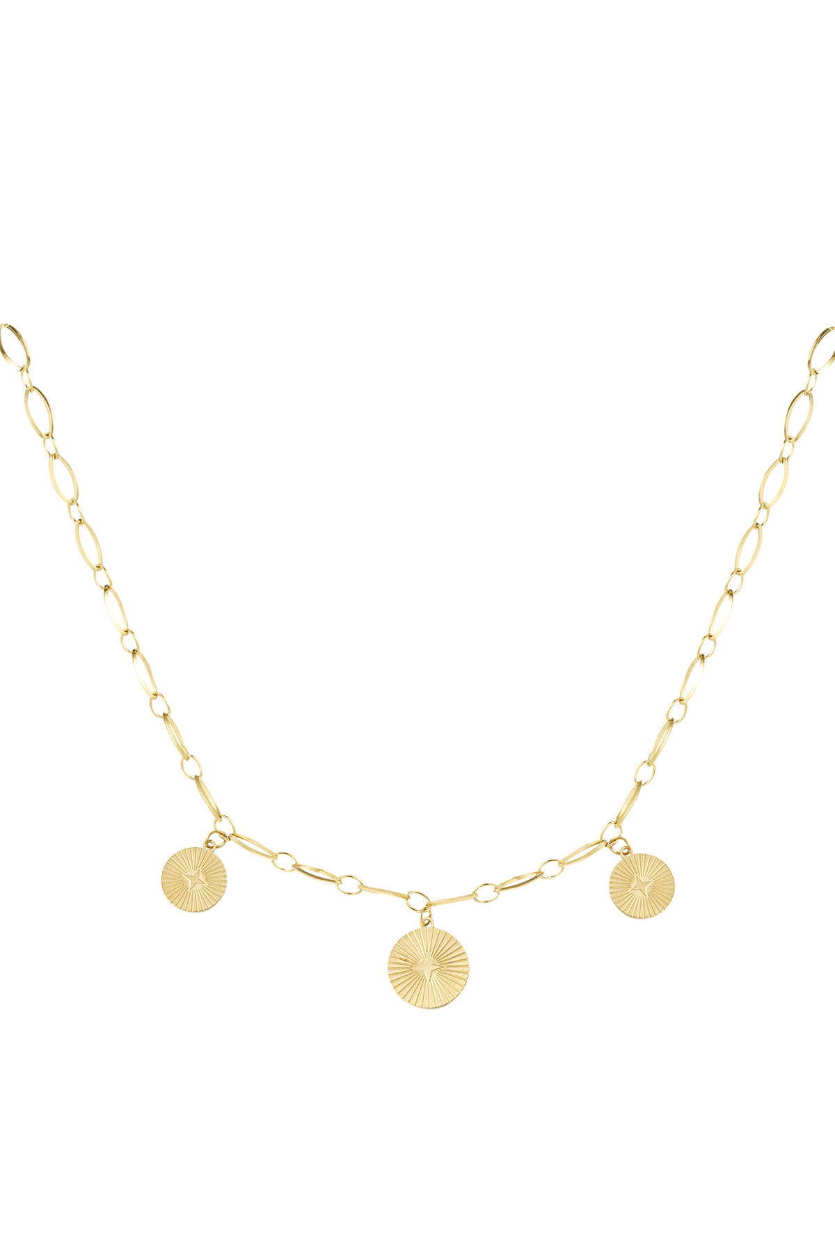 Necklace three coins - Gold color 2