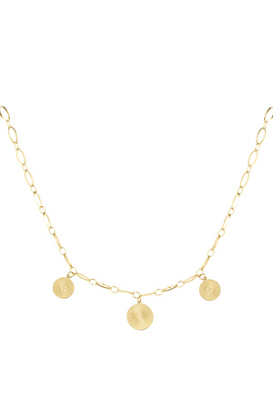 Necklace three coins - gold h5 