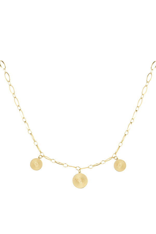 Necklace three coins - gold