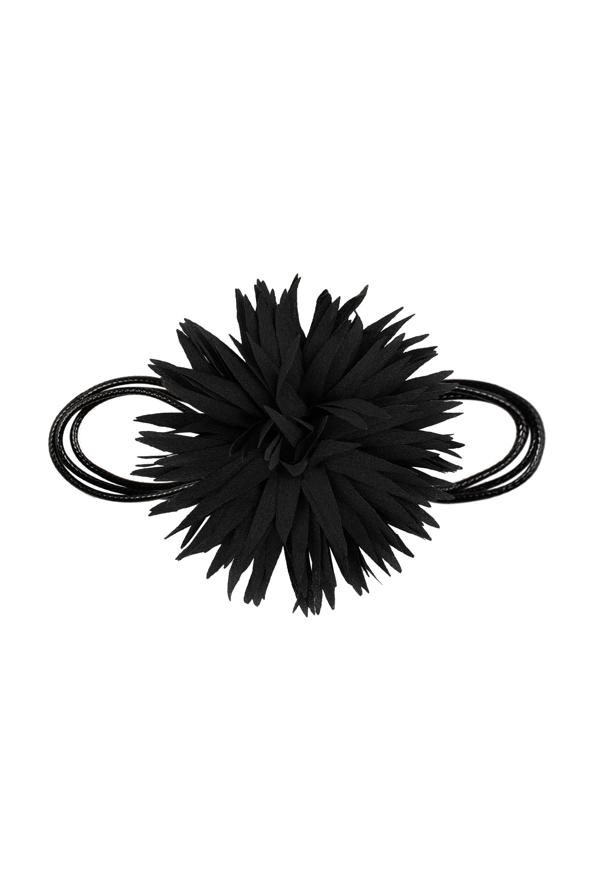 Necklace statement flower - black