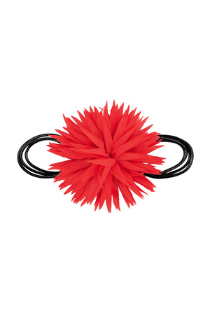 Necklace statement flower - red h5 