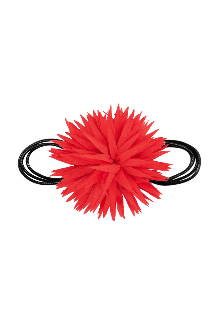 Necklace statement flower - red 