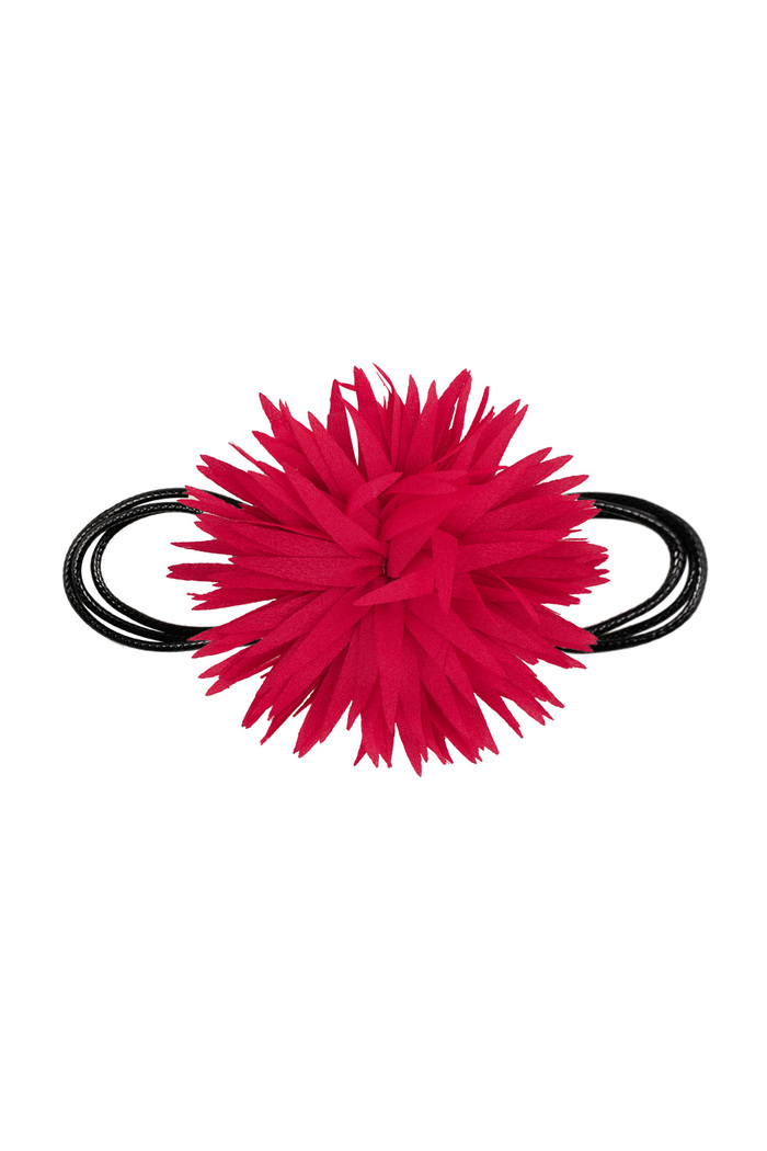 Necklace statement flower - burgundy red 