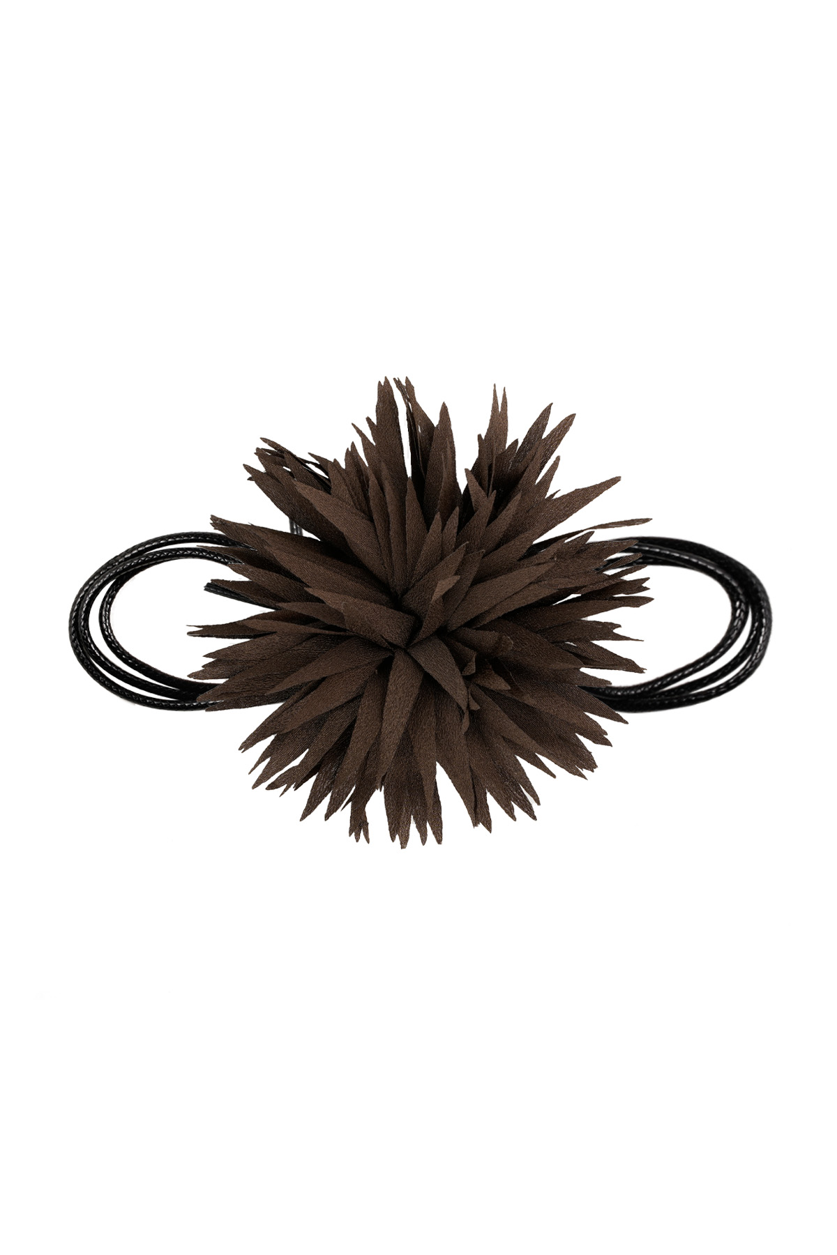 Necklace statement flower - brown h5 