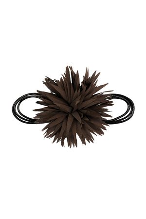 Necklace statement flower - brown h5 